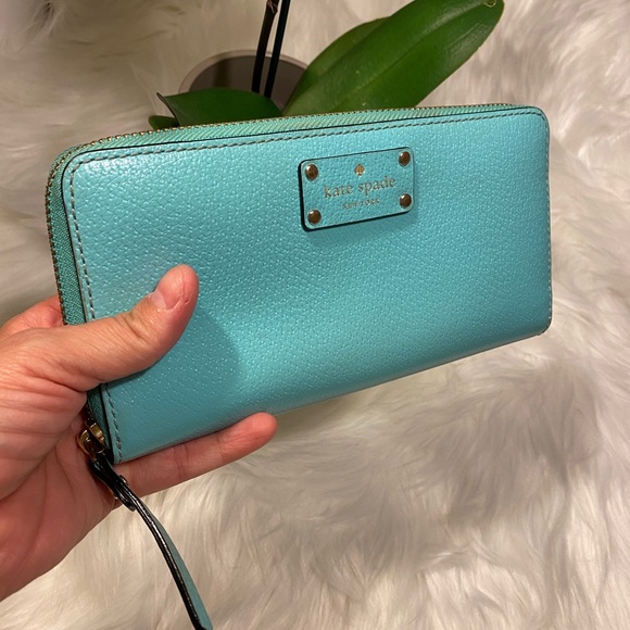 kate spade Handbags - Kate Spade Tiffany Aqua Blue Continental Wallet